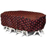 Two Dogs Designs, 92 Oval Rect Table Cover, Chili Peppers by Two Dogs