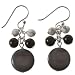 Handmade White Jade & Onyx Beaded Earrings With Sterling Silver