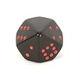 Opaque Pipped 10-sided Dice, Black with red