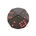 Opaque Pipped 10-sided Dice, Black with red