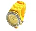 Yellow Silicone Band Watch in Ceramic Style with Rhinestones Cz image 1
