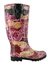 New! Ladies Pink Rose Wellington Boots Wellies Sizes 3-8