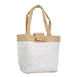 Olive N Figs Plain Vanilla Jute Handbag/Tote
