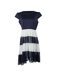 Chiffon/Polyester Summer Colorblocking Ruched Cocktail Checkered Print Striped Print Evening Dress/Party Dress 