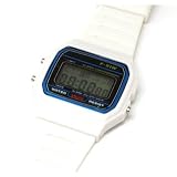 White Digital Sports Plastic Strap Watch