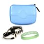 Garmin Nuvi GPS Models Size 4.3. Sky Blue Cube Carrying Case for All Size 4.3 Garmin Models + Car Charger + Live*Laugh*Love Wristband!!!