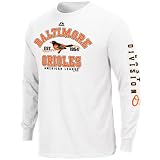 MLB Baltimore Orioles Adult Long Sleeve Basic Tee (White, X-Large)