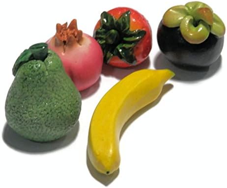 Ceramic assorted fruit miniature dollhouse set of 5 Pcs