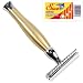 Parker 48R "Gold Tone" Heavyweight Double Edge Safety Razor & 10 Shark Super Chrome Double Edge Blades