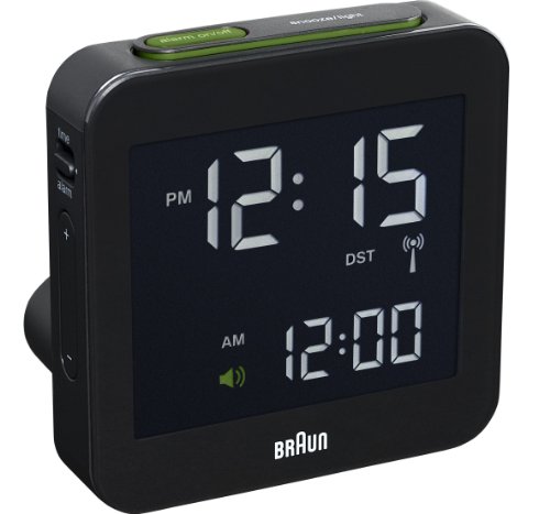Braun Funk-reisewecker LED Snooze Funktion Licht BNC009BK-RC