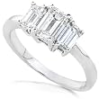 1.00ctw Diamond Emerald-Cut Three Stone Ring in 14kt White Gold (HI/SI1)