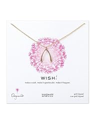 Dogeared Big Wishbone Necklace, Rose Gold Dipped