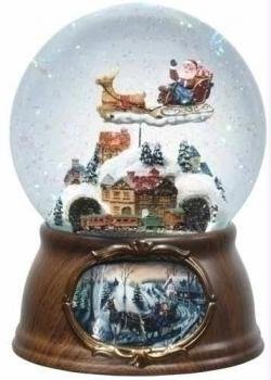 6 5 Musical Rotating Santa Claus with Train Christmas Snow Globe GlitterdomeB004K1RXNM : image