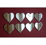 Pack of 20 Acrylic Heart Mirrors - 2cm x 1.5cm