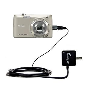 Rapid Wall Home AC Charger for the Nikon Coolpix S4100 - uses Gomadic TipExchange Technology