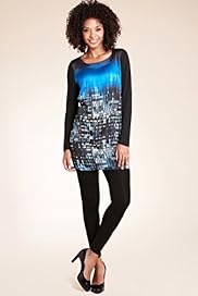 Scoop Neck Abstract Print Tunic