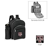 Texas A&M Aggies NCAA Sorrento Insulated Picnic Backpack (Black/Grey) (Embroidered Logo)