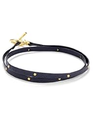 gorjana "Graham" Navy Genuine Leather Studded Wrap Bracelet
