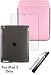 HHi iPad 2 Combo Pack – Kroo iCap Case (Pink) + TPU Skin (Smoke) + Crystal Clear Screen Protector + HHi Stylus Pen (Black)