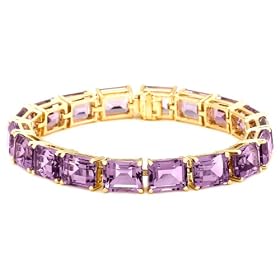 Yellow Gold Overlay Sterling Silver Amethyst Rectangular-Cut Bracelet, 7.25 by Amazon.com Collection