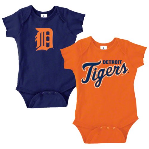 Detroit Tigers Infant Baby Rib Creeper 2-Pack