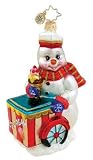 RADKO SCOOPS Snowman Ice Cream Cart Vendor Glass Ornament