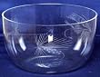 Individually Hand Etched Fishing Fly Large Glass Salad Bowl 4.5"H 8"D