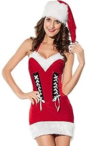 E-futuro® Women's Christmas Babe Halter Dress Costume