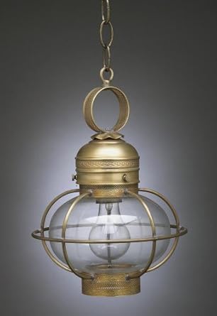 Caged Onion Hanging With Galley Raw Brass Medium Base Socket Optic