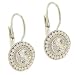 Sterling Silver Diamond cz Round Bali Bead Lever Back LeverBack Earrings