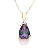 9ct Mystic Topaz And Diamond Pendant