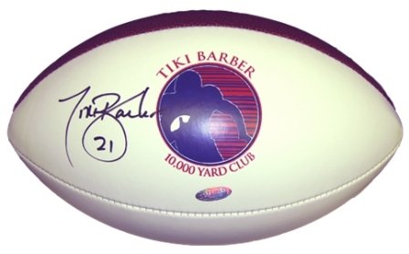 Tiki Barber Signed NFL 10000 YD Football