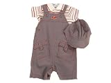 First Impression Baby Boy 2 Piece Striped Shirt and Overall Set