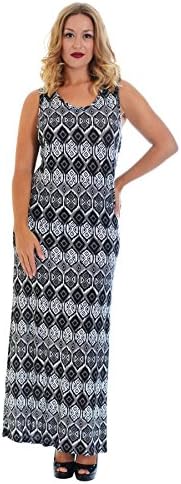 Aztec Print Maxi Dress Charcoal 20