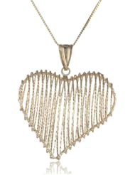 14k Yellow Gold Heart Pendant Necklace, 18"