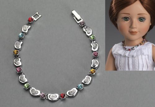 Rhinestones Necklace Fits 18" American Girl Dolls , New, 7 Inch Long