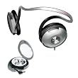 Coby CV231SVR Neckband Digital Stereo Headphone with Bonus Earphones and Carrying Case, Silver