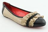 Miss Caligarius Adone Satin Flats Ballet Shoes Gold Womens