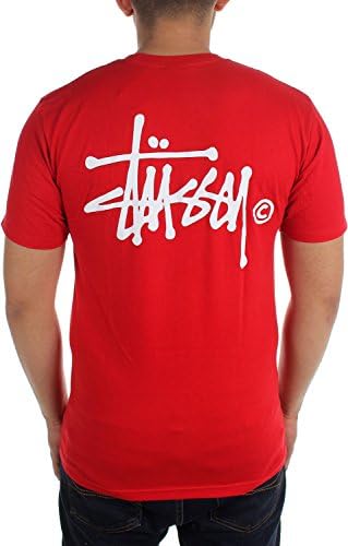 Stussy Mens Basic Logo Short-Sleeve Shirt Medium Red