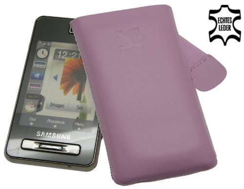 Suncase Ledertasche f&uuml;r Samsung SGH F480 F480i rosa Preisvergleich