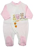 Baby Girl Sleepsuit, Animals Design Allergy Free Suit (Pink) (3-6 months) (Pink)
