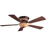 Minka-Aire Fans F544-GBZ 52″ Calais Flush Mount Golden Bronze Ceiling Fan w/ Light & Wall Ctrl