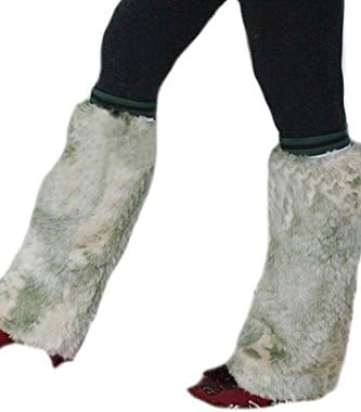 Green Color Long Style Short Fur Leg Warmer Sock Stocking Leggings