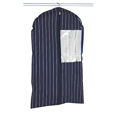 WENKO 3792650100 Kleidersack Comfort - Kunststofffilm, 60 x 100 cm, blau gestreift