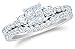 Size 5.5 - 14K White Gold Large Diamond Ladies title=