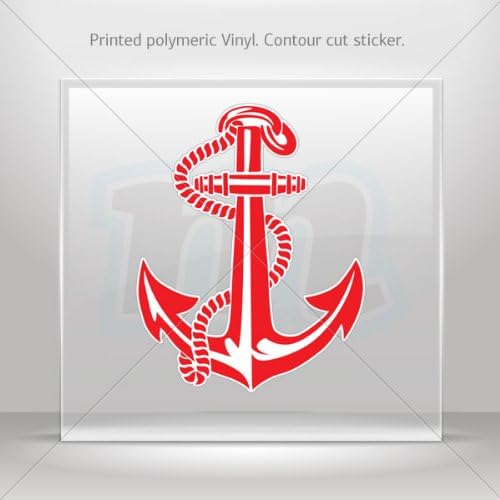 Decals Stickers Anchor car Boat Vehicle ATV jet-ski Garage door 6 X 4.7 Inches Vinyl color print 0600 XZE45