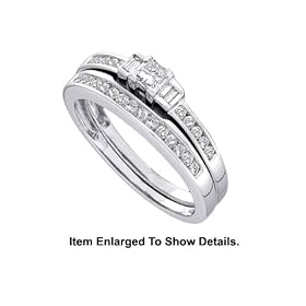 Stunning 2 Pc. Gold 1 2 CTW. Genuine Diamond Bridal Set by JSJ