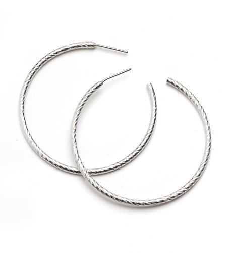 Silver-Effect Sparkle Hoops