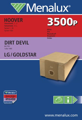 Menalux 3500 P, 5 Staubbeutel, Papier, passend f&uuml;r LG / Dirt Devil Preisvergleich