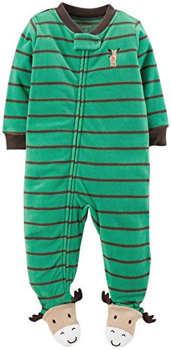 Carter's Little Boys' Striped Art Footie (Toddler/Kid) - Moose